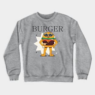 Hand Drawn Burger Fun Crewneck Sweatshirt